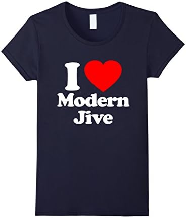 Womens Love Heart Modern Jive Funny T-Shirt XL Navy