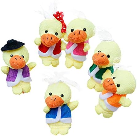 6 Pcs Finger Dolls Moonuy Festicval For Kids Baby Yellow Duck Toddler Zoo Play Story Telling Family Finger Puppet Hand Games (Yellow)