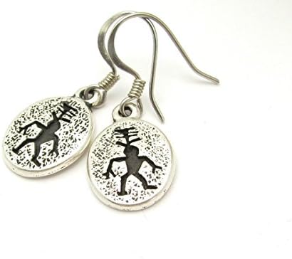 Hawaiian Jewelry Petroglyph Earrings Petite Dangle Antiqued Silver-tone