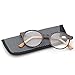 Kerecsen 3 Pack Vintage Metal Round Reading Glasses Classic Wood-Look Readers