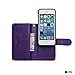 iPhone 5C Case, xhorizon TM FLK Premium Leather Folio Case [Wallet Function] [Magnetic Detachable] Fashion Wristlet Purse Soft Flip Multiple Card Slots Case Cover for iPhone 5C (Purple)