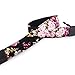 Wolven Pattern Cotton Camera Neck Shoulder Strap Belt Compatible with All DSLR/SLR/Men/Women etc, Black Flower