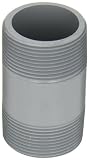 GF Piping Systems CPVC Pipe Fitting, Nipple, Schedule 80, Gray, 3" Length, 1-1/2" MPT