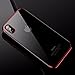 Cafele soft TPU case for iPhone X cases ultra thin transparent plating shining case for iPhone X Mixed silicon cover (Red)