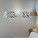 Clearance Tuscom 1 Set 32Pcs Mirror Acrylic Wall Sticker,for DIY Art Home Room Decal Removable Wall Sticker, 800X200X10mm (Silver)