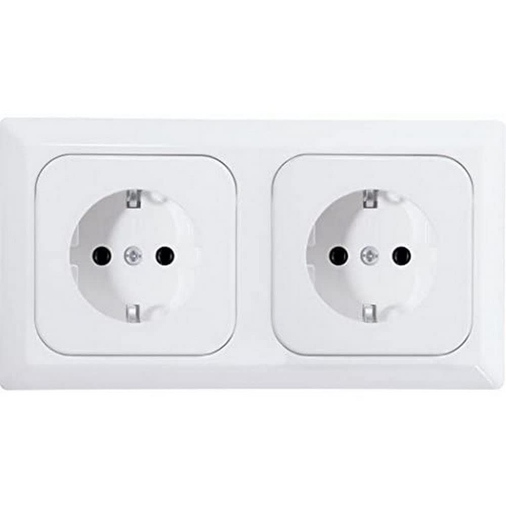 OPUS® 1 Kanto Complete Unit "2-Way" for Double Sockets Colour Pure White