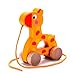 Cubbie Lee Adorable Giraffe Wooden Pull Along Toy for Baby & Toddler - Rolls Easy, Sturdy String Attached to Animal | Classic Developmental Toy for 1 & 2 Year Old Boys & Girls