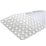 Rubber Bumpers Cabinet Door Bumper 128 Pieces Large Clear Adhesive Rubber Feet Pads Noise Dampening Buffer Dots for Door, Drawers, Picture Frame,Glass Non Slip