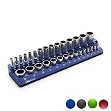Olsa Tools Magnetic Socket Holder | 3/8-inch Drive | Metric | Blue | Holds 30 Sockets | Premium Quality Tools Organizer