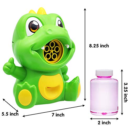 JOYIN Automatic Bubble Blower Dinosaur Bubble Machine with 140 ML