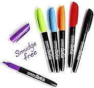 Tackie Markers Bullet Tip 6-Pack : Smudge-Free Markers for Dry-Erase Whiteboards. Erases with water! Wet-Erase