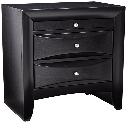 Briana 2-drawer Nightstand with Tray Black
