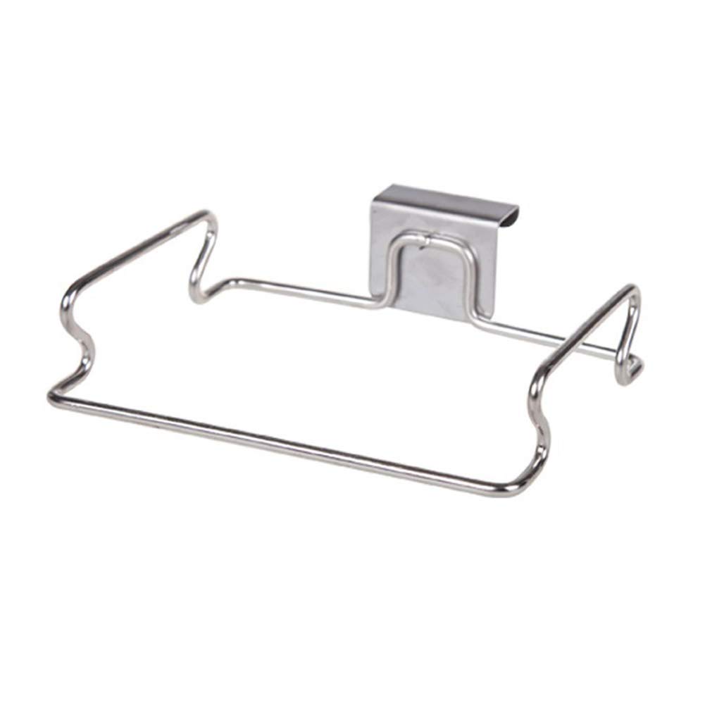 KABAKE Hanging Garbage Bags Storage Organizer Rack Stainless Steel Trash Bag Holder Towel Gloves Hanger for Kitchen Cabinet Cupboard Drawer Back Door Hangers