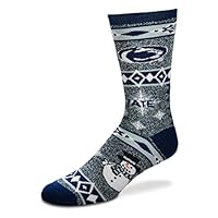 For Bare Feet NCAA Ugly Christmas Holiday Snowman Socks-Penn State Nittany Lions-Large