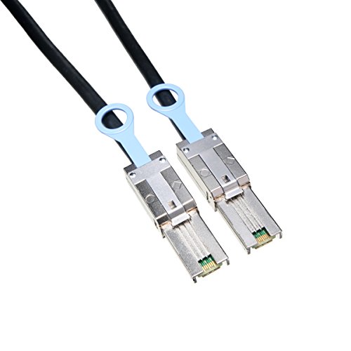 Amphenol CS-SAS2MUKPTR-000.5 External Mini-SAS Cable, SFF-8088 to SFF-8088, 0.5 m, 1.6', Black