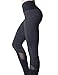 Feeker Women Mesh Yoga leggings, High waist workout leggings for Running, Workout, Gym(Black/Grey)