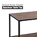 SONGMICS Coffee Table, Cocktail Table with Storage Shelf for Living Room and Office,Wood Look Accent Furniture with Metal Frame, Rustic ULCT66BX