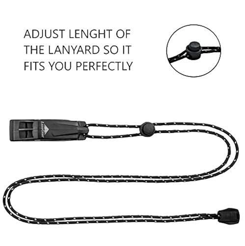 LuxoGear Emergency Safety Whistles 2-Pack - 120dB Loud Blast With Lanyards