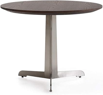 Table D Appoint En Bois Et Metal Coin Salon Arrondi Petite Table Basse En Acier Inoxydable Cote Frene Brosse Amazon Fr Fournitures De Bureau