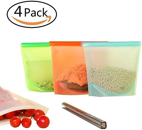 Reusable Silicone Bags for Food Preservation and Much More! - Airtight, Leakproof, Durable and Eco-Friendly Produce Saver Bag Set