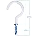 Screw Hooks,GEOTEL 12 Pcs 2.9 Inches White Ceiling Hooks Cup Hooks Screw in Hooks Hanging Hooks Wall Hooks Eye Hooks Screw In Hooks for Teacup Light Hanging Plants Outdoor