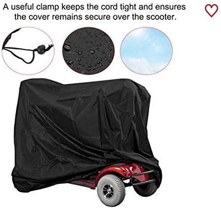 Waterproof Mobility Scooter Cover, Black Waterproof Material Protect Your Wheelchair and Scooter from Rain, Hail Dust, Snow - Image 3