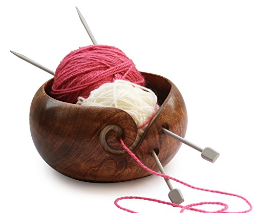 AB Handicrafts Deal For The Day Mango Wooden Yarn Bowl 6 inch for knitting, Crochet for Moms, Grandmothers