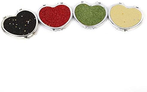 XDGTB Mini Pocket Mirror Portable Heart Shaped Folding Double-Sided Makeup Cosmetic