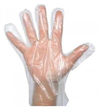Navisha 200 Pcs(100 Pair) Disposable Transparent Clear Plastic Gloves