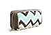 Stylish Essential Oil Travel Bag - Holds 10 5ml-15ml Vials - Perfect Essential Oils Case for Travel - Fits Easily in a Purse or Makeup Bag (Blue/Green Chevron)