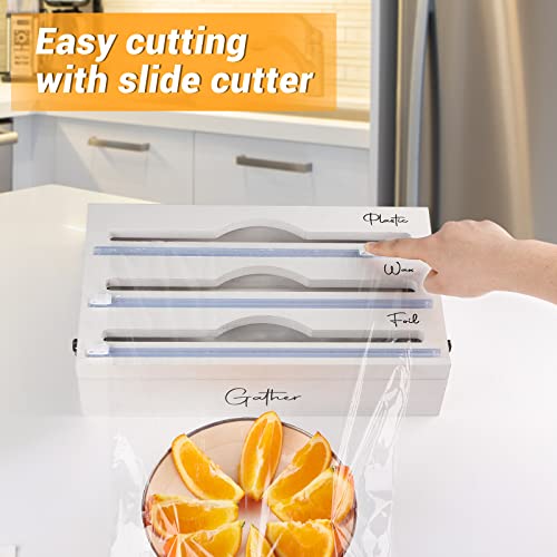 Plastic Wrap Dispenser with Slide Cutter Foil and Plastic Wrap