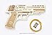 UGEARS Models 3-D Wooden Puzzle - Mechanical Wolf-01 Rubber Band Handgun