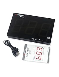 TestHelper   Medidor de nivel sonoro de 30 ~ 130 dB (9,7 pulgadas, pantalla LCD grande, para colgar en la pared, tipo decibelio, medición de ruido con alarma
