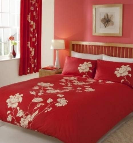 Chantilly Quilt Duvet Cover & Pillowcase Bed Set RED - KINGSIZE