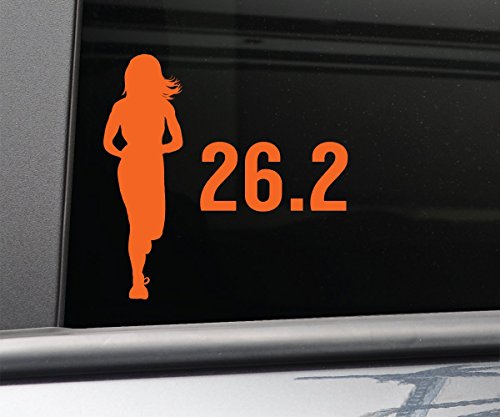 26.2 Marathon Female Vinyl Decal Laptop Car Truck Bumper Window Sticker, 5.5