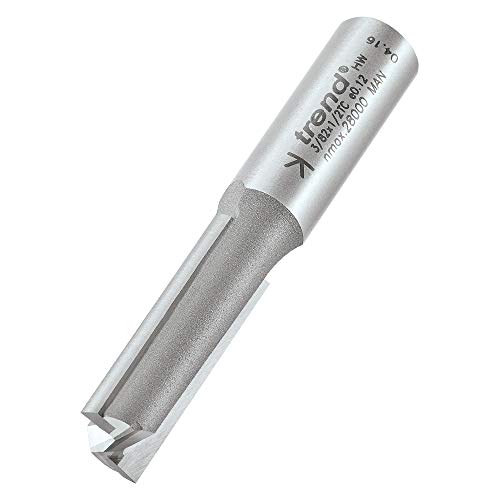 Trend Straight Two Flute Router Cutter, 1/2 Inch Shank, 12.7mm Cut