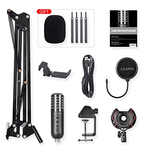 LILANZo USB Condenser Microphone for PC PS4, PS5 Streaming Singing