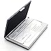 Rerii Business Card Holder Leather Surface Stainless Steel Business Card Case Name Card Holder (Embossing - Blue)