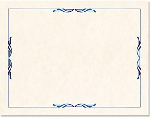 Blue Deco Foil Embossed Parchment Certificate, 60 lb paper weight, 8.5 x 11 inches, 300 count