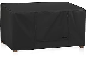 NettyPro Patio Coffee Table Cover Rectangle, Waterproof Outdoor Furniture Small Side Table Cover Rectangular, 42x24x18 inch, Black