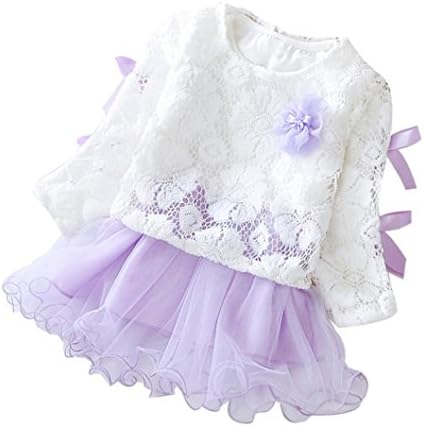 Girls Lace Tutu Princess Dress, Keepfit Autumn Infant Nice Baby Kids Outfit Clothes (6M, Purple)