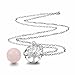 [Life Tree] Eudora Harmony Bola Mexican Ball 18mm Pregnancy Pendant Perfume Necklace 30'' Silver, Peach