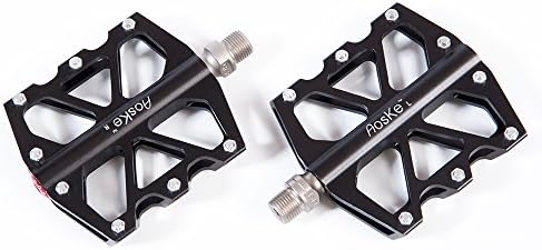 Aoske Mountain Bike Cycling Bearing Pedals Unique Anti-slip Nails Design for Good Gripping Spindle 9/16＂
