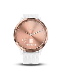 Garmin vivomove HR Sport (Rose Gold   Small Medium) Hybrid Smartwatch   Bundle Includes Pack of HD Screen Protector Film (x4)   Activity, Sleep & Stress Tracking, On Wrist Heart Rate