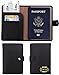 Travelambo RFID Blocking Leather Passport Holder Wallet Cover Case Wing Pocket(black)