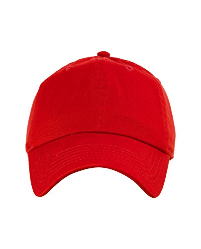 NYFASHION101 Unisex Adjustable 6-Panel Low-Profile Baseball Cap LOW100- Red