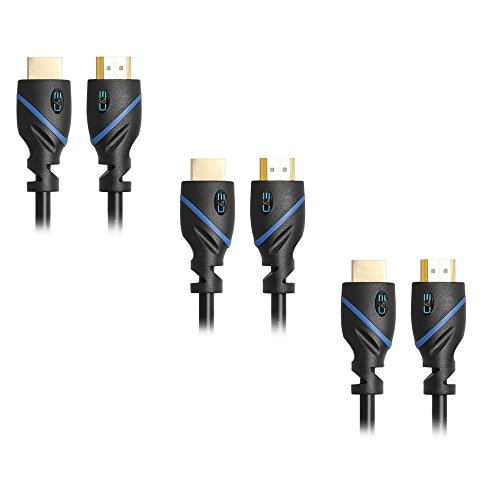 3 Pack of HDMI 6 Feet Cables Category 2 (Full 1080P Capable)