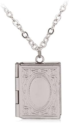 Fajewellery Vintage Heart Flower Photo Locket Picture Pendant Long Chain Necklace for Women