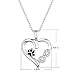 Bellrela 925 Sterling Silver Animal Paw Print Infinity Love Heart Pendant Necklace