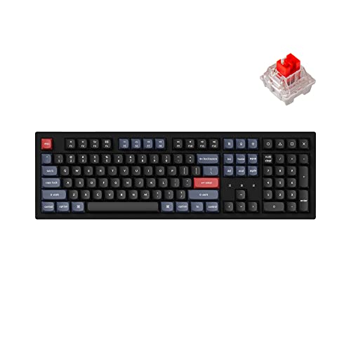 Keychron K10 Pro QMK/VIA Custom Wireless Mechanical Keyboard, Hot-Swappable Full Size 108 Keys Programmable RGB LED Backlit Banana Switch, Bluetooth/USB-C Wired Gaming Keyboard For Mac Windows Linux